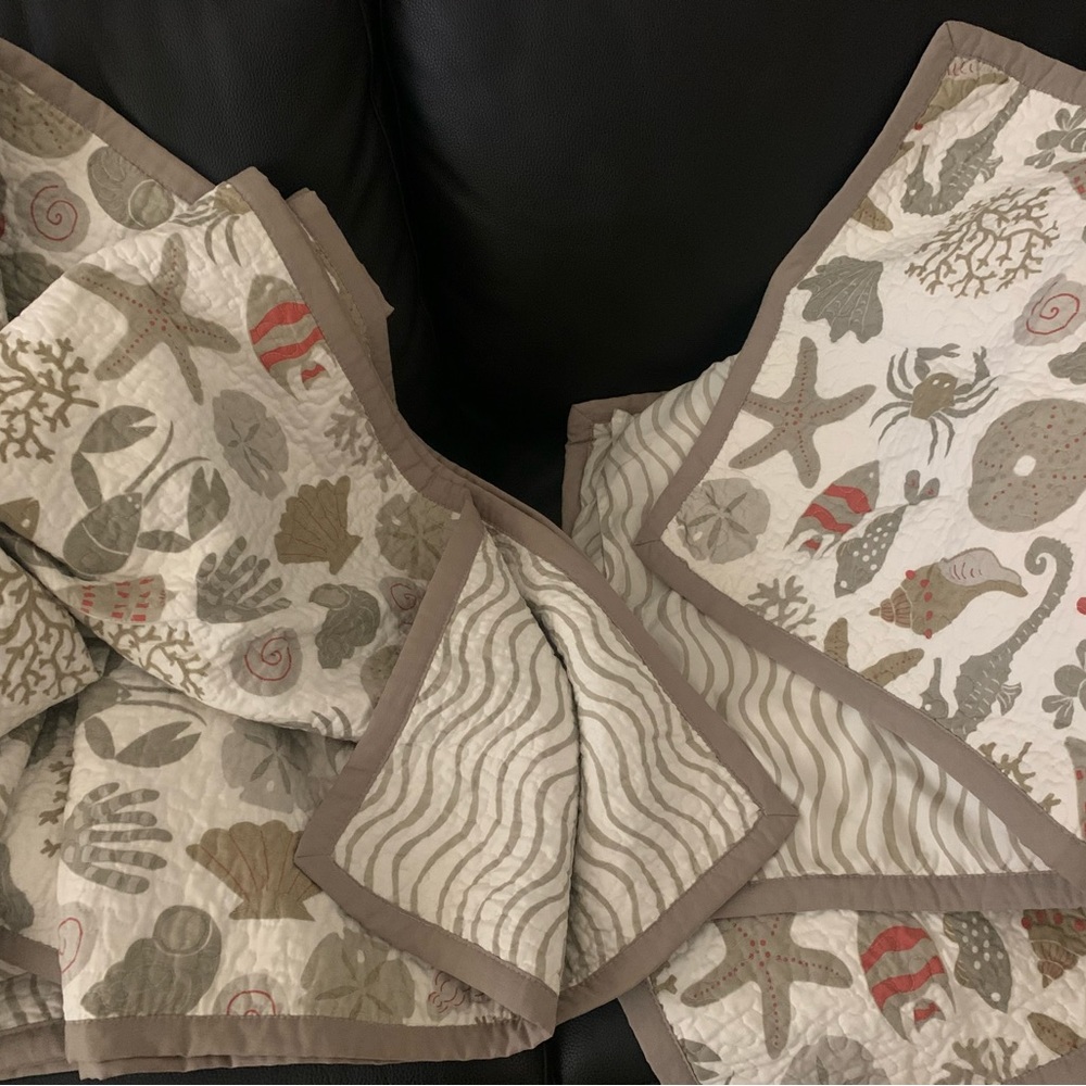 Beautiful reversible king coverlet & shams